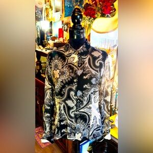 Sweet Silk Sister Bohemian Etcetera Day Trip Hippie Vibe Button Blouse 12